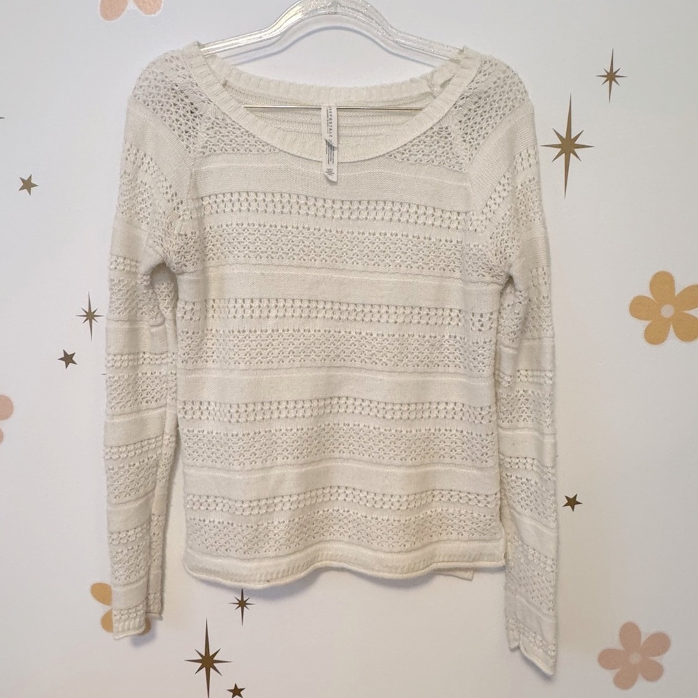 Aeropostale Women’s Knit Boho Sweater White